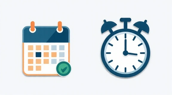 Uhr und Kalender symbolisieren Zeitmanagement und Termine